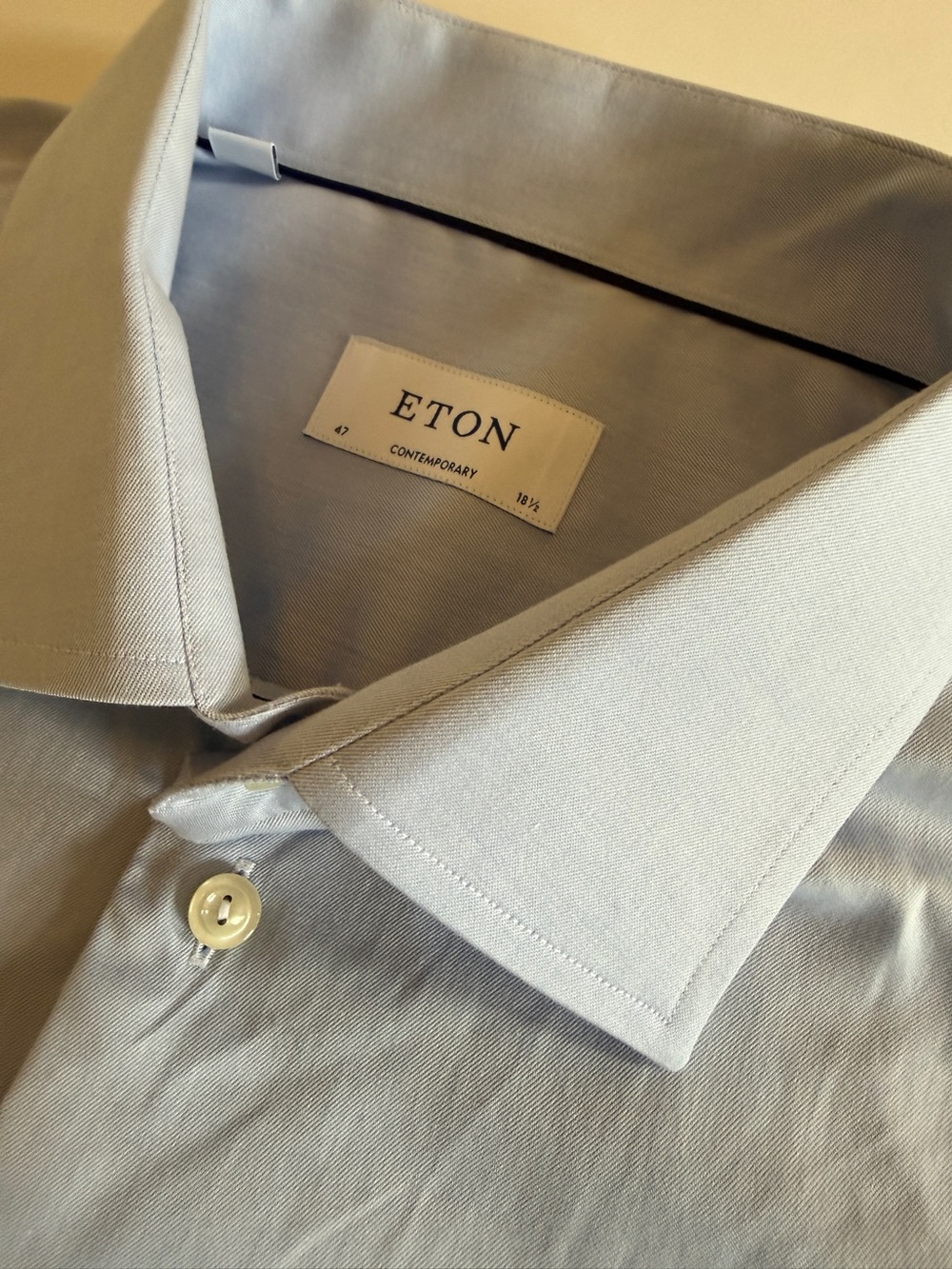 Eton Contemporary Men’s Dress Shirt – Size 47 / 18½ – Light Blue